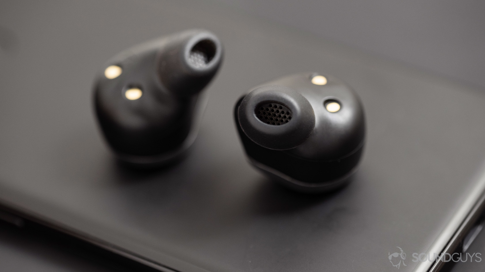 Jabra Elite 85t-noise canceling true wireless earbuds oval nozzles The Jabra Elite 85t noise canceling true wireless earbuds' oblong ear tips and nozzles.