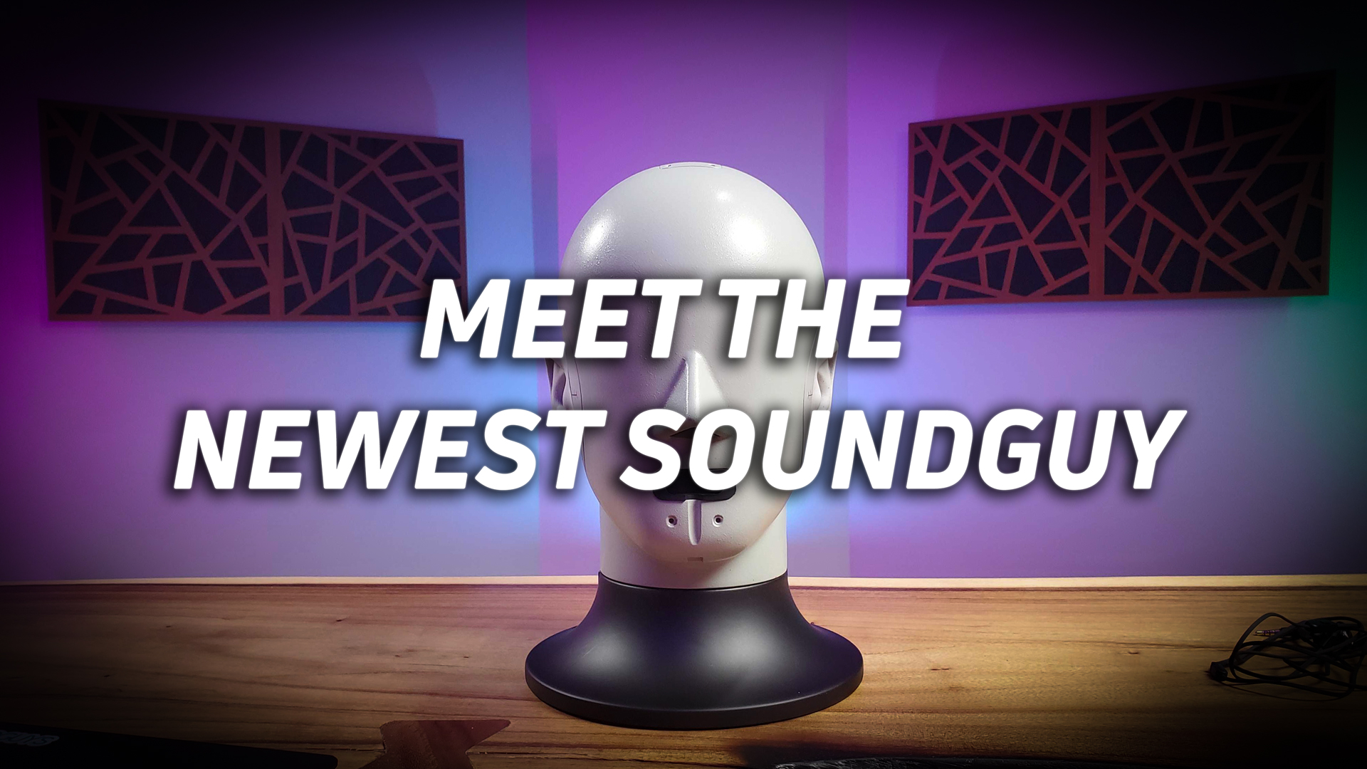 MEET-THE-HATS-HERO A photo of the Bruel & Kjaer 5128 on a table, with the text "meet the newest soundguy" overlaid onto the image.