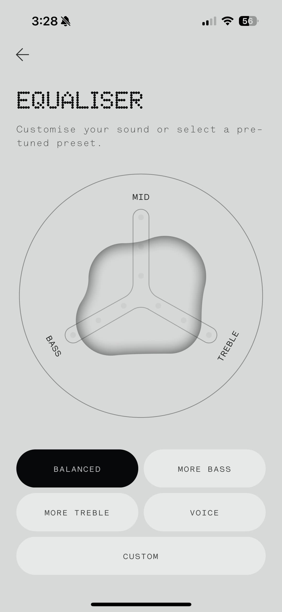 Nothing X app equalizer for the Nothing Ear (a).