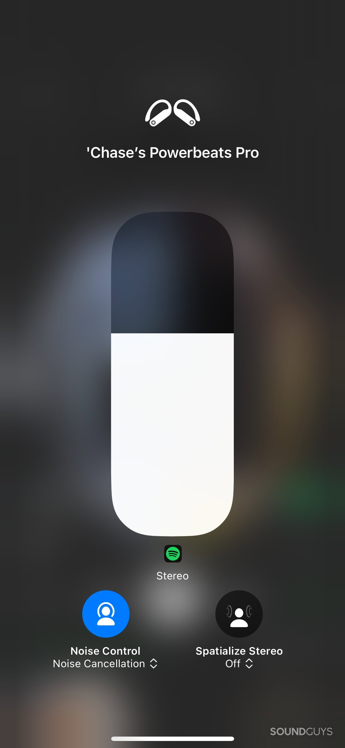 Screenshot of the Powerbeats Pro 2 control center.