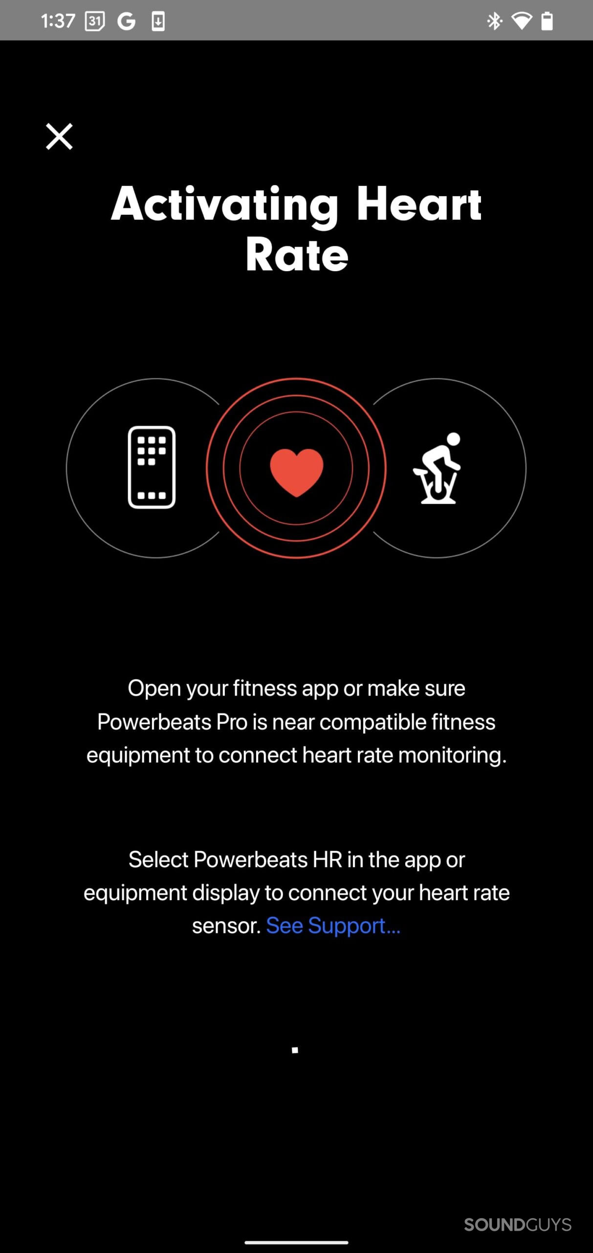 Powerbeats Pro 2 heart rate monitoring in the Beats app.