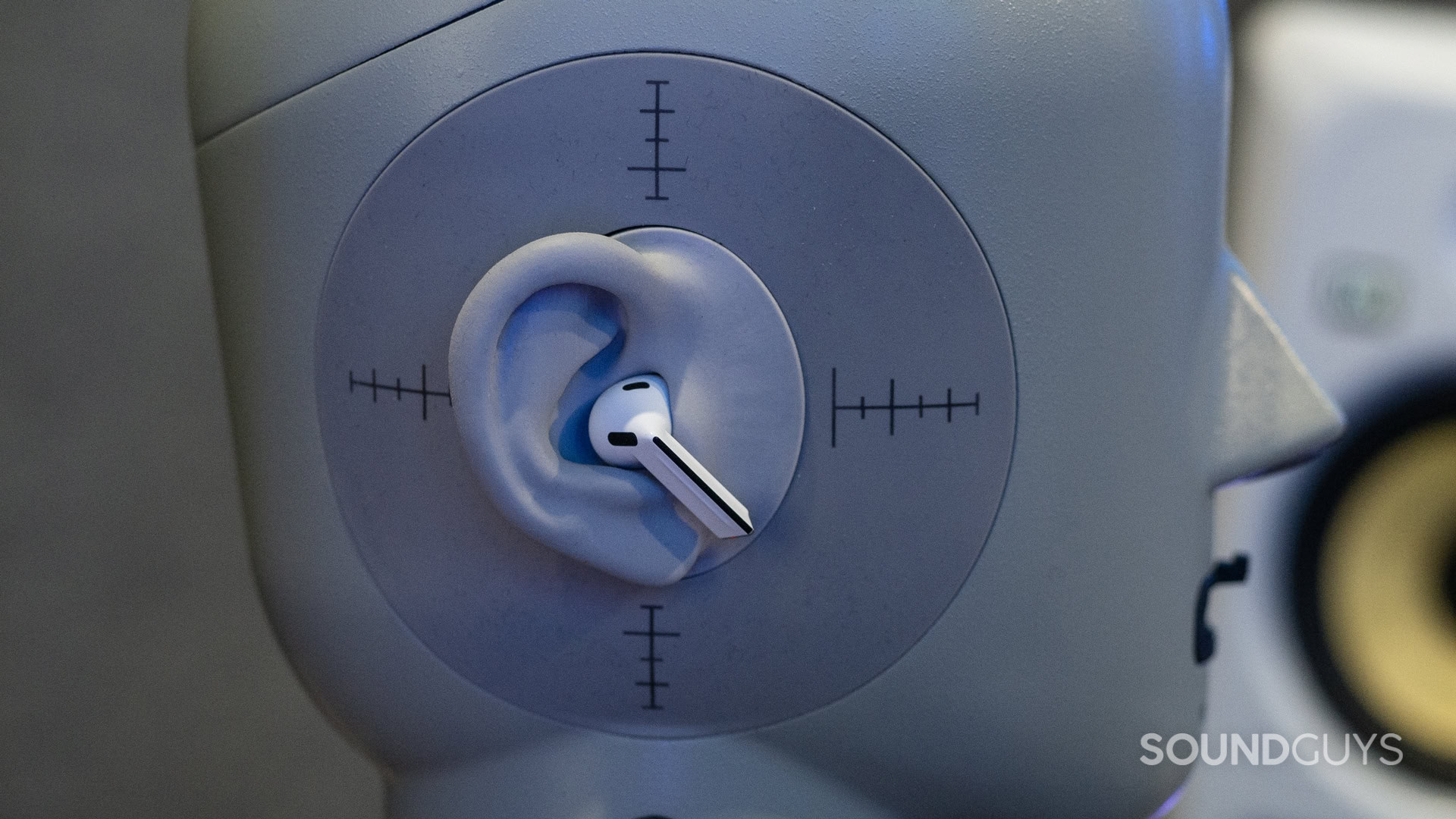 Samsung-galaxy-buds-3-wear A photo of the Samsung Galaxy Buds 3 sitting in the ears of a head and torso simulator.