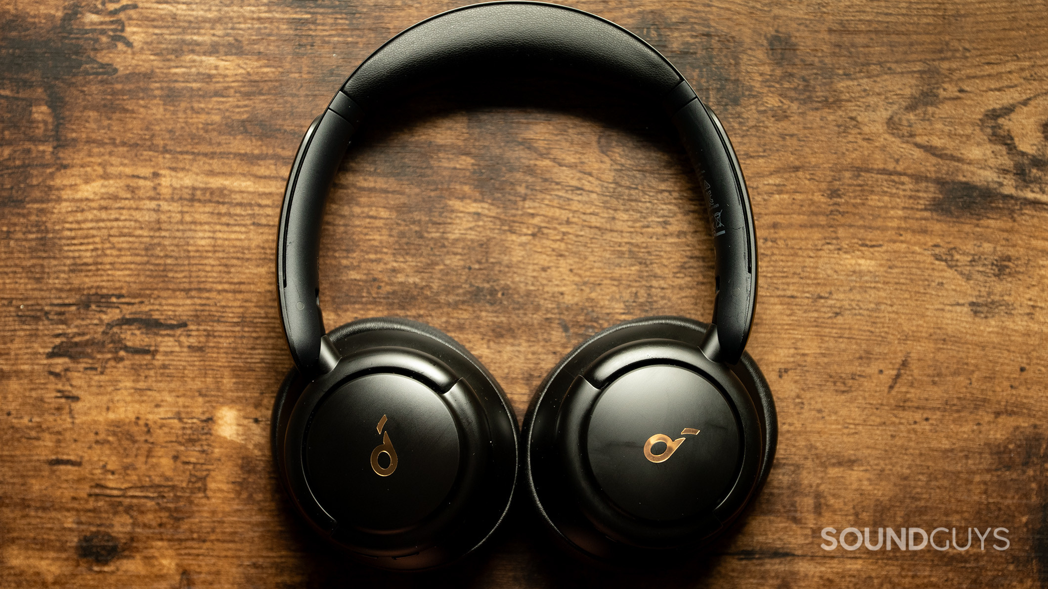 Soundcore Life Q30 hero shot Anker Soundcore Life Q30 headphones on a table.